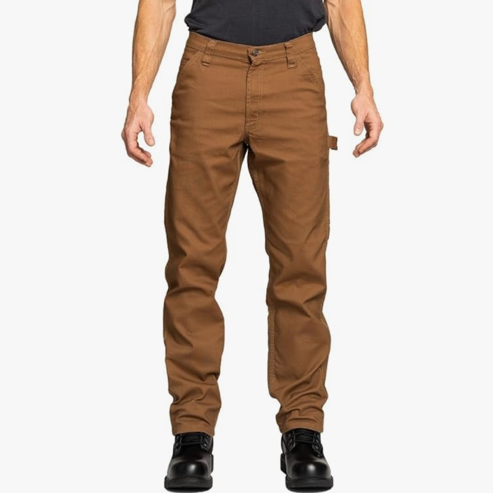 BLUE MOUNTAIN Men's Cargo Pants 40x30 Camel Utility Work Pants Canvas Trousers